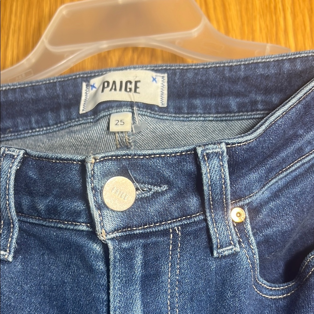 PAIGE Blue Skinny Jeans Sleek Fit - Picture 6 of 9